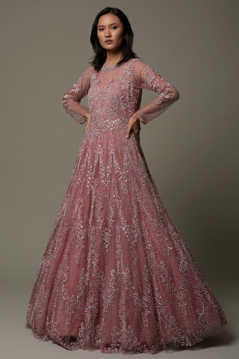 Buy NOYYAL Kids Royal Pink Cotton Silk Maxi Gown Dress at Amazon.in