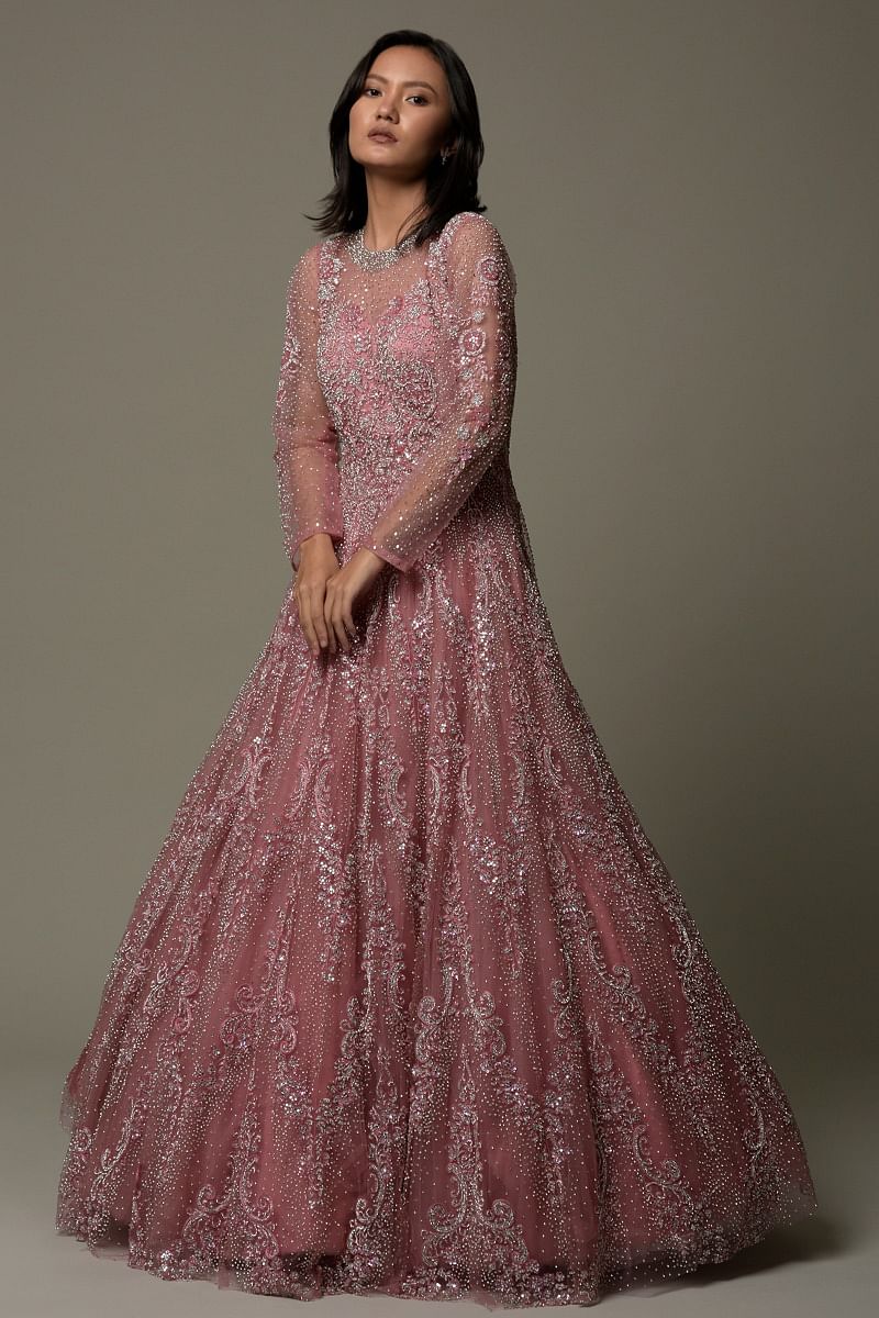 SHAHDRESS Women Gown Pink Dress - Buy SHAHDRESS Women Gown Pink Dress  Online at Best Prices in India | Flipkart.com