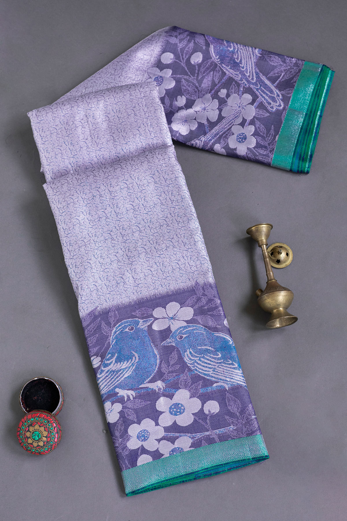 Silver Kanchipuram Tissue Saree