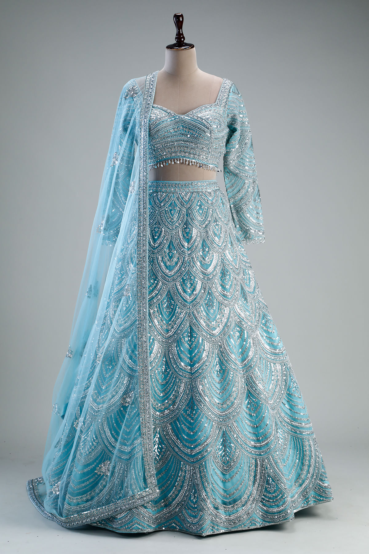 Sky Blue Designer Lehenga 
