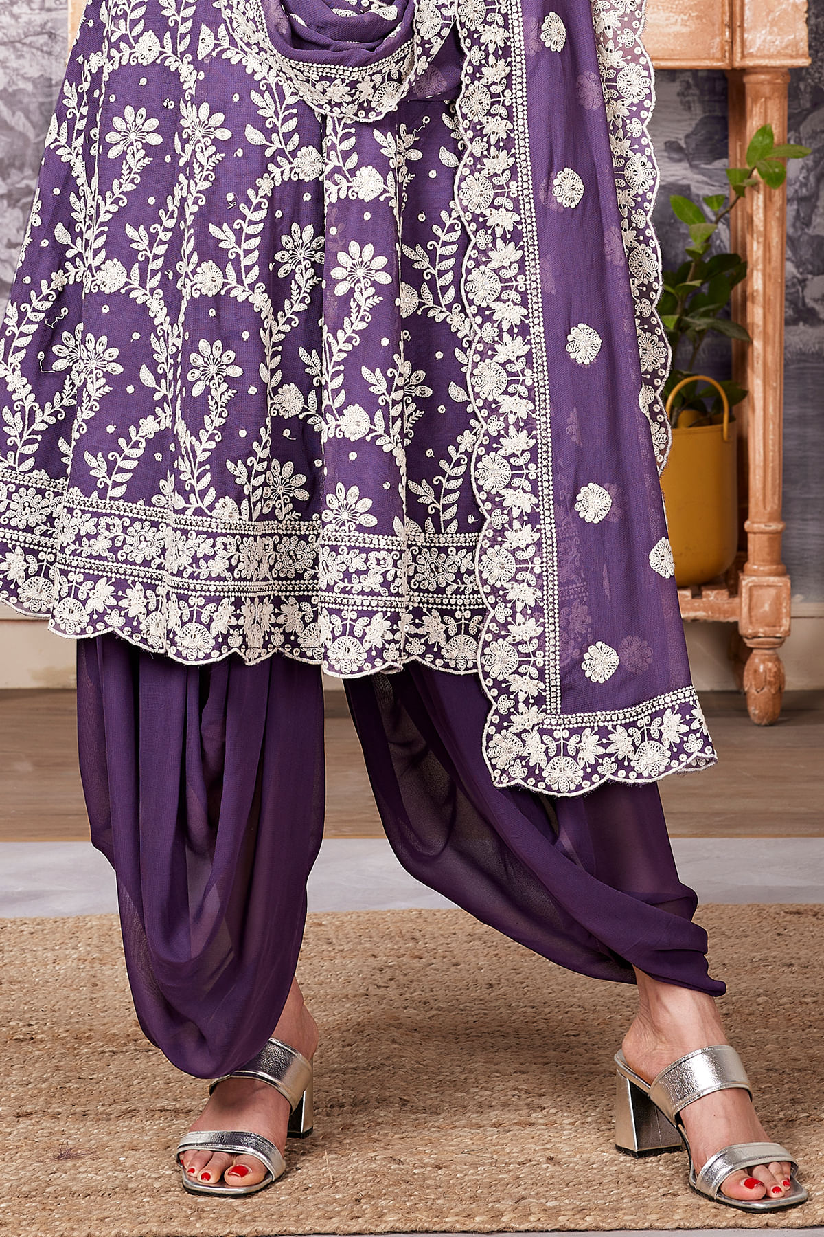 Purple Party Wear Salwar Kameez