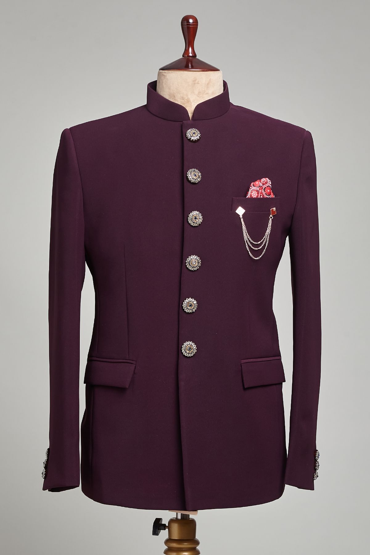 Jodhpuri suit wine clearance colour