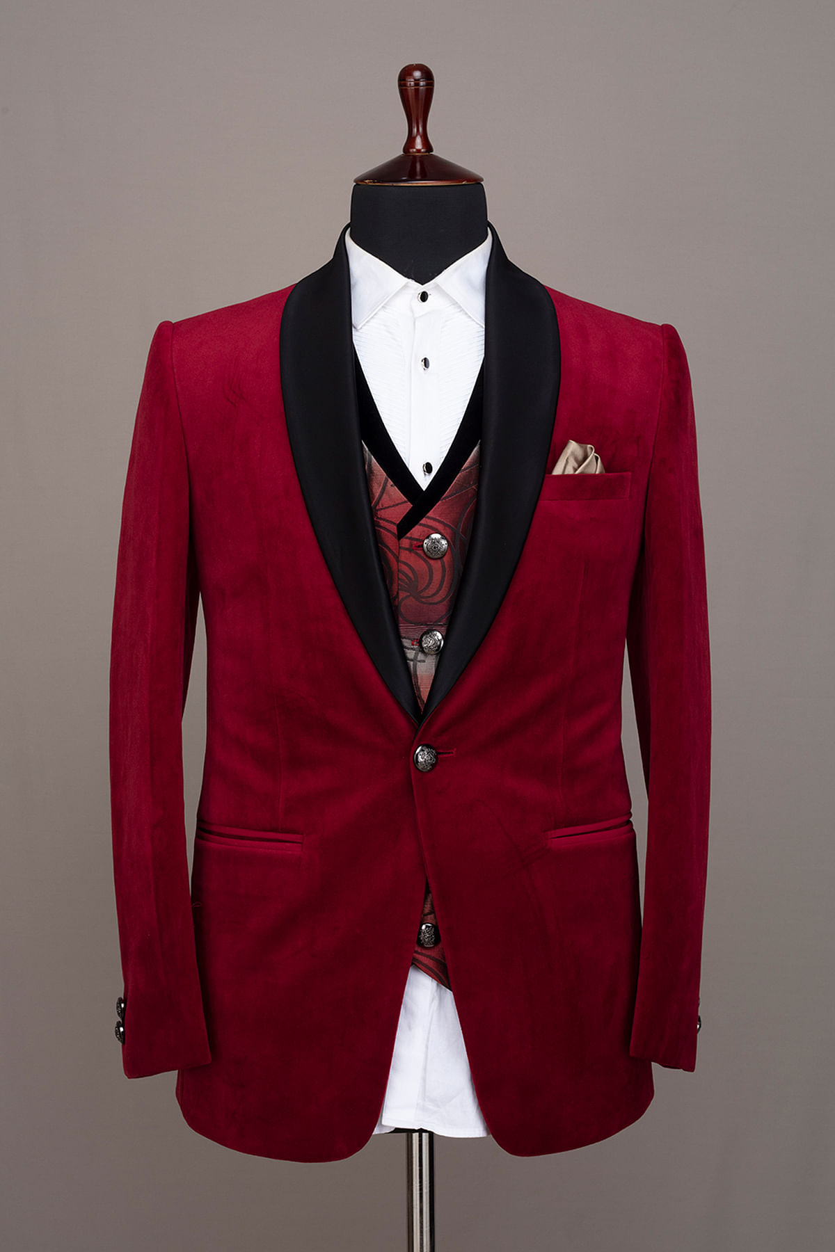 Dark red hotsell tuxedo jacket