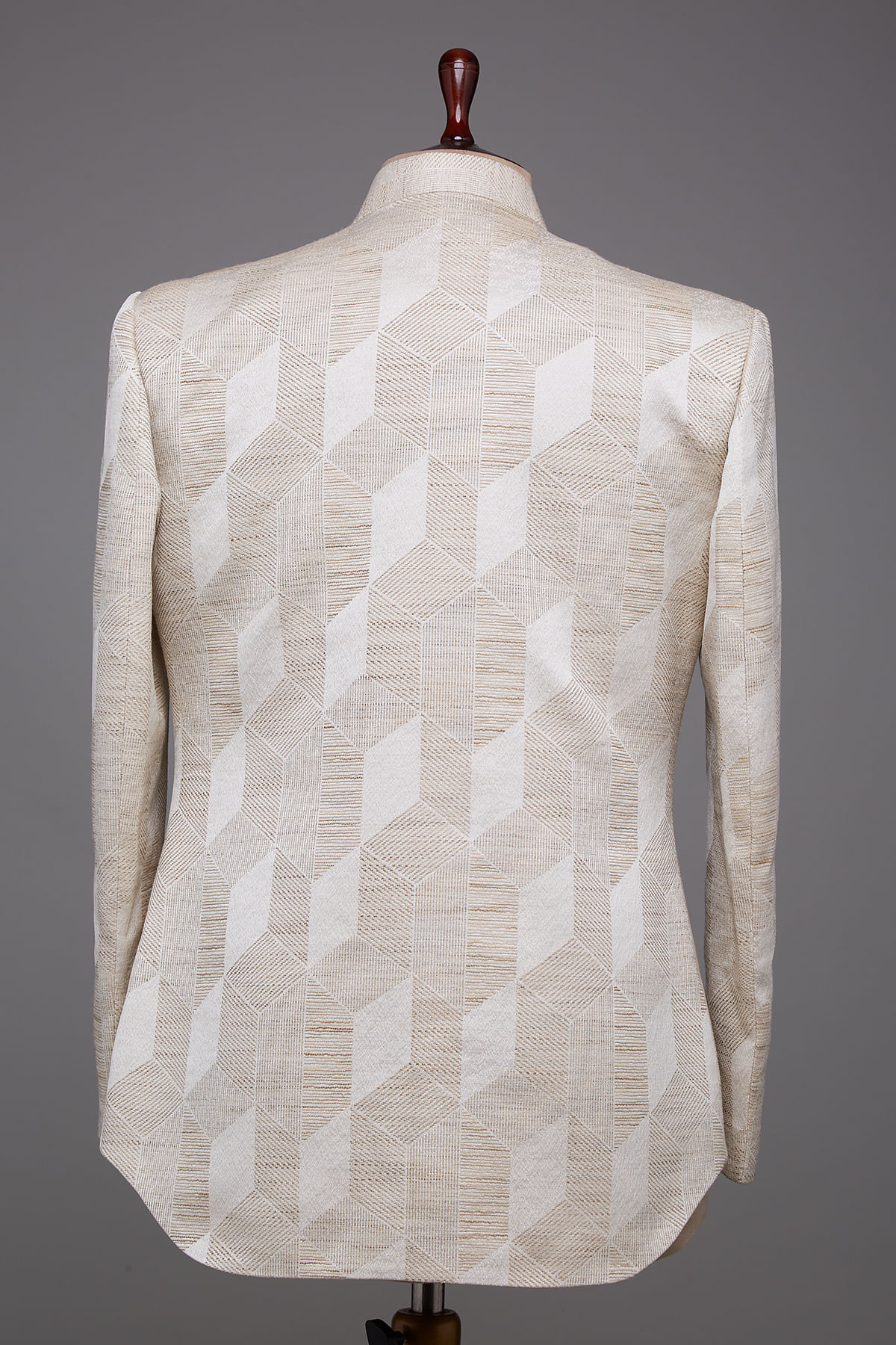 Buy Off White & Beige Woven Silk Jodhpuri Suit Online