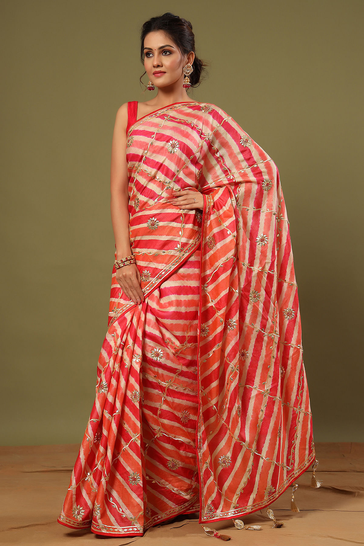 Buy Multicolor Printed Mysore Silk Saree Online | Samyakk