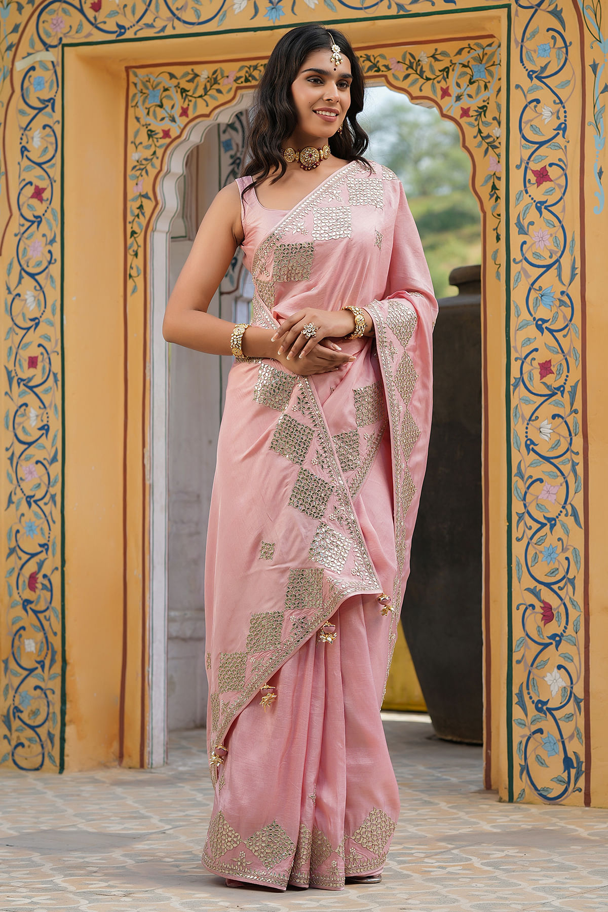 Pink Saree Online- Buy Pink Color Designer Saree at Kreeva