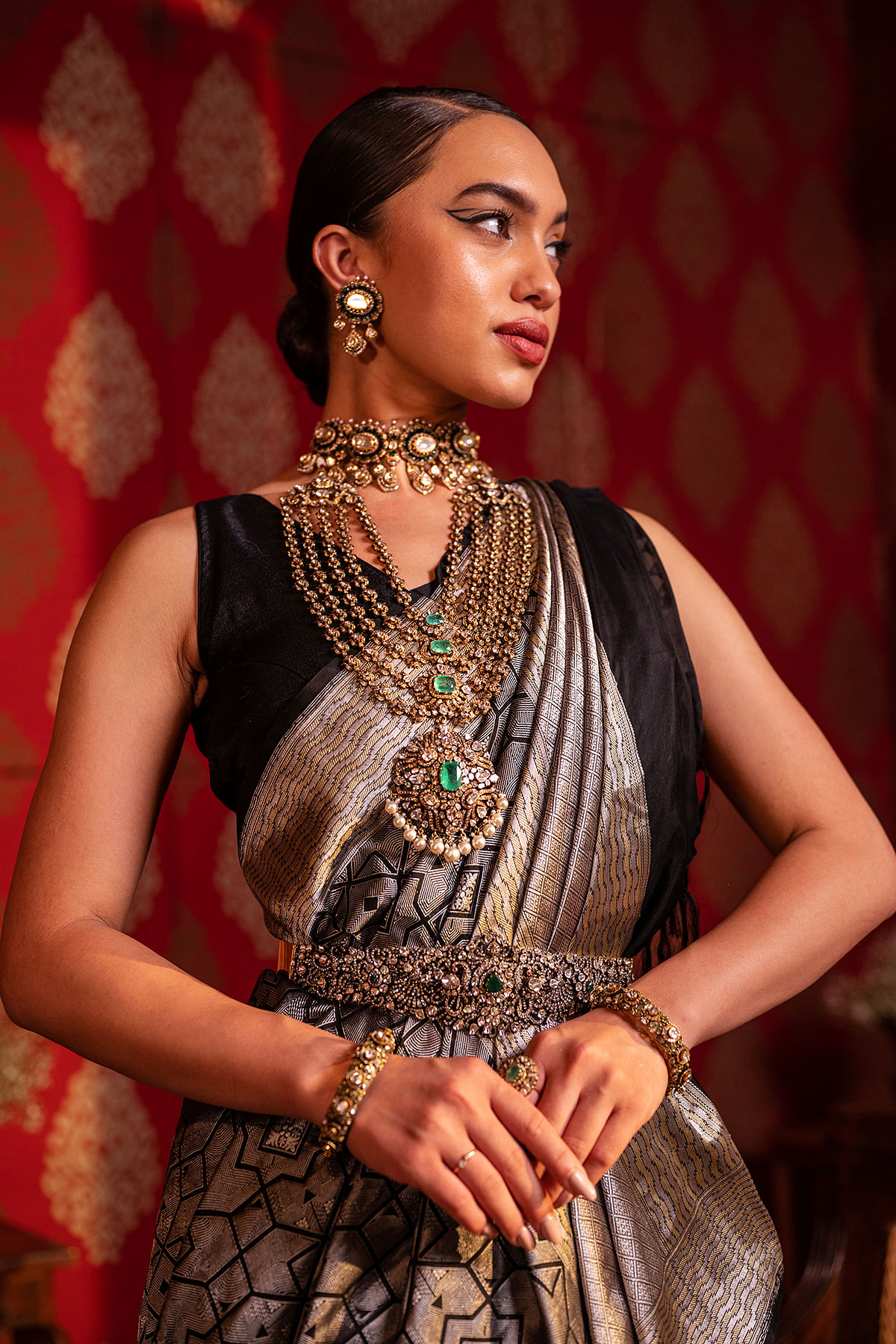 Discover 142+ jewellery for silver zari saree best