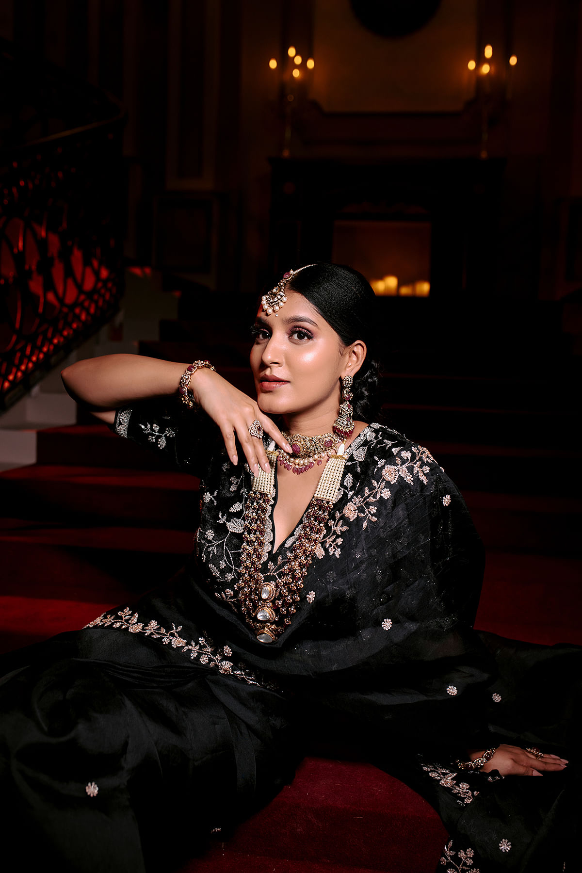 Buy Black Embroidered Organza Saree by Designer ROHIT BAL Online at  Ogaan.com