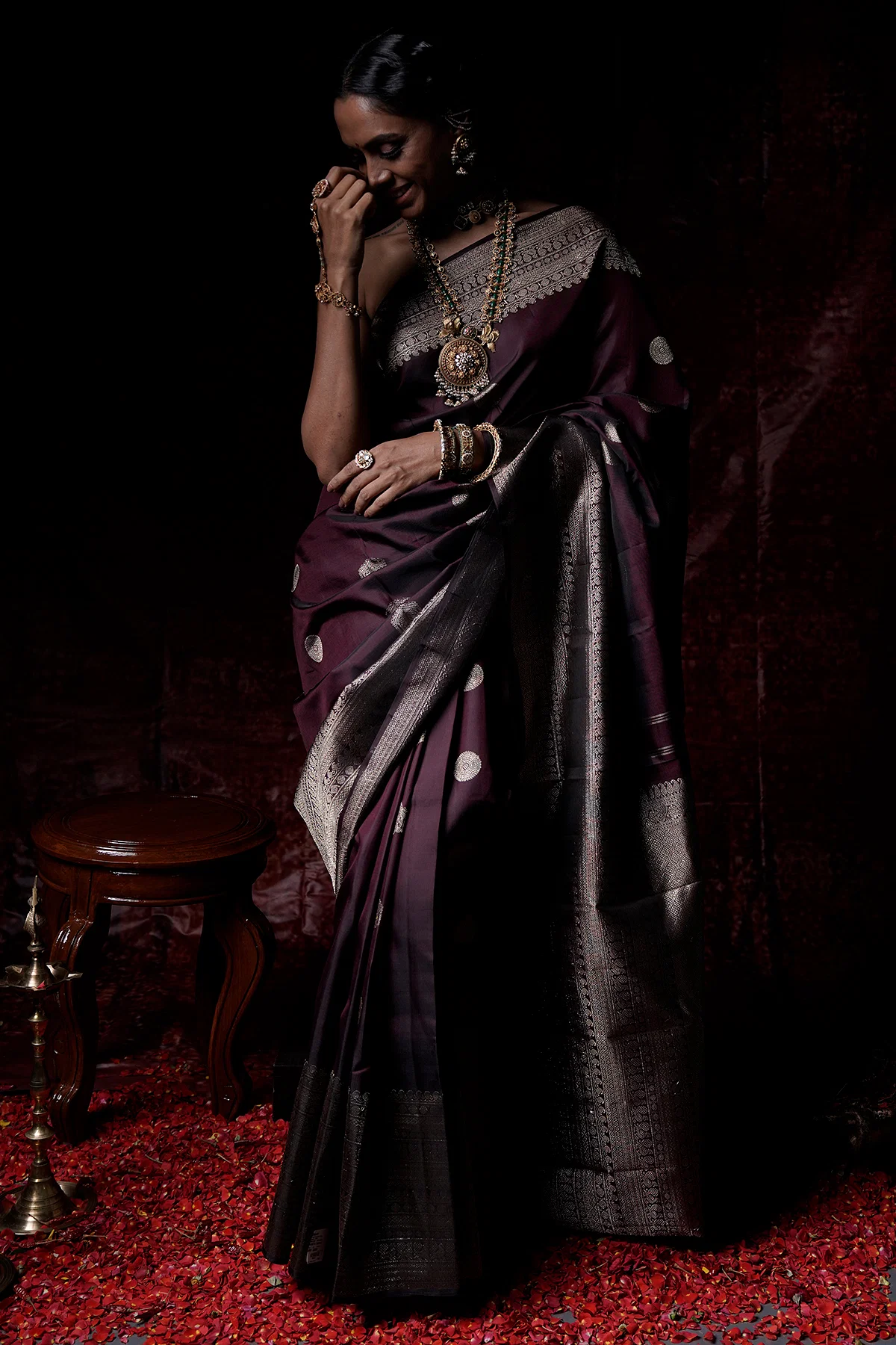 Seraglio Black Soft Silk Saree With Gorgeous Blouse Piece -