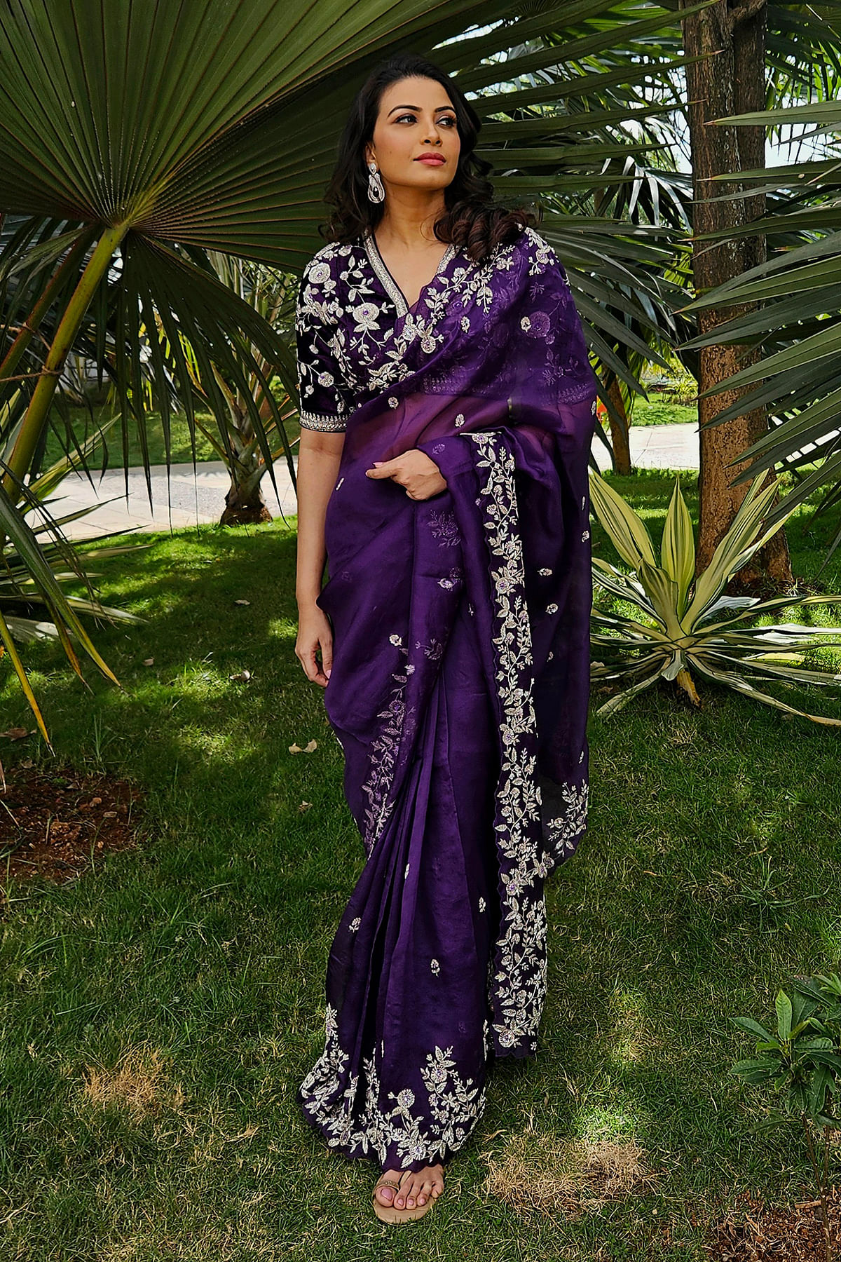 Purple Color Party Wear Outfit Sequance Work Saree on Fancy Rangoly Wi –  BEST SAREE