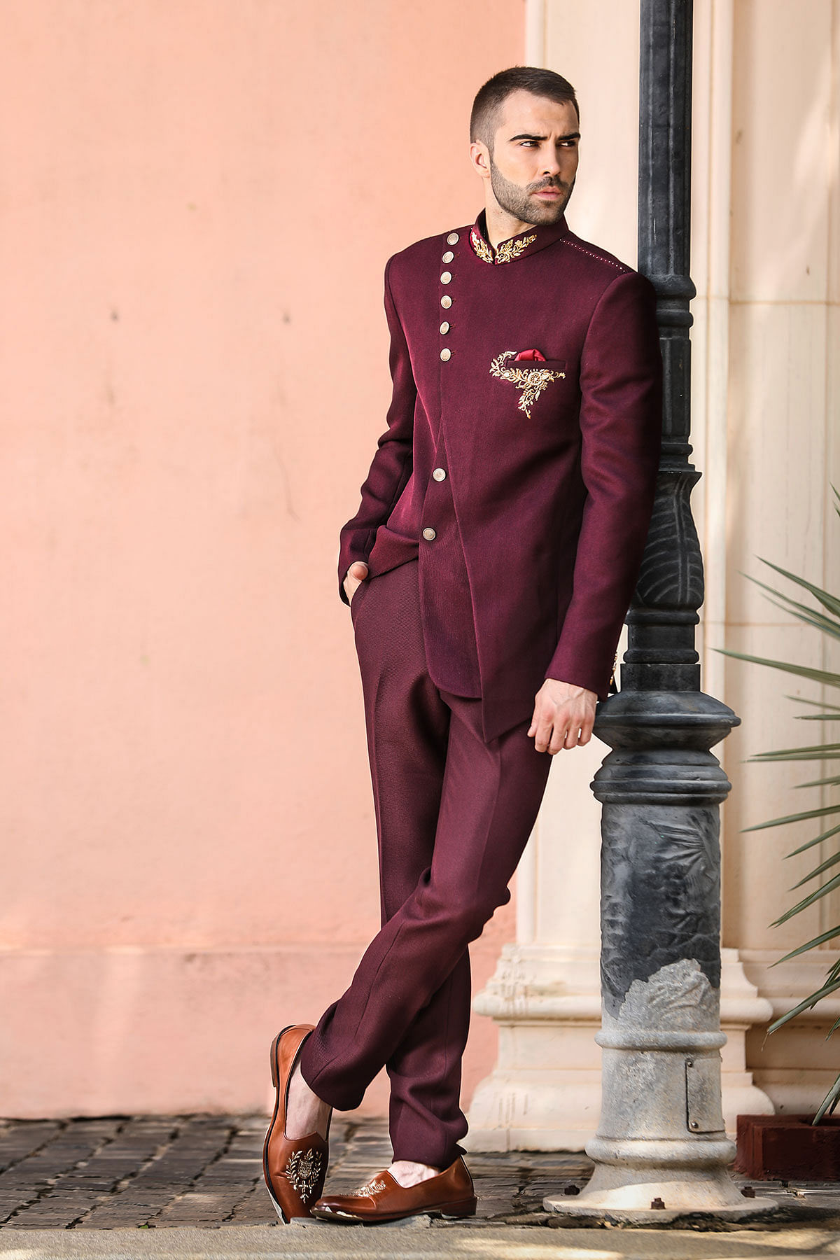 Awesome Black Colored Designer Readymade Men's Jodhpuri Suit