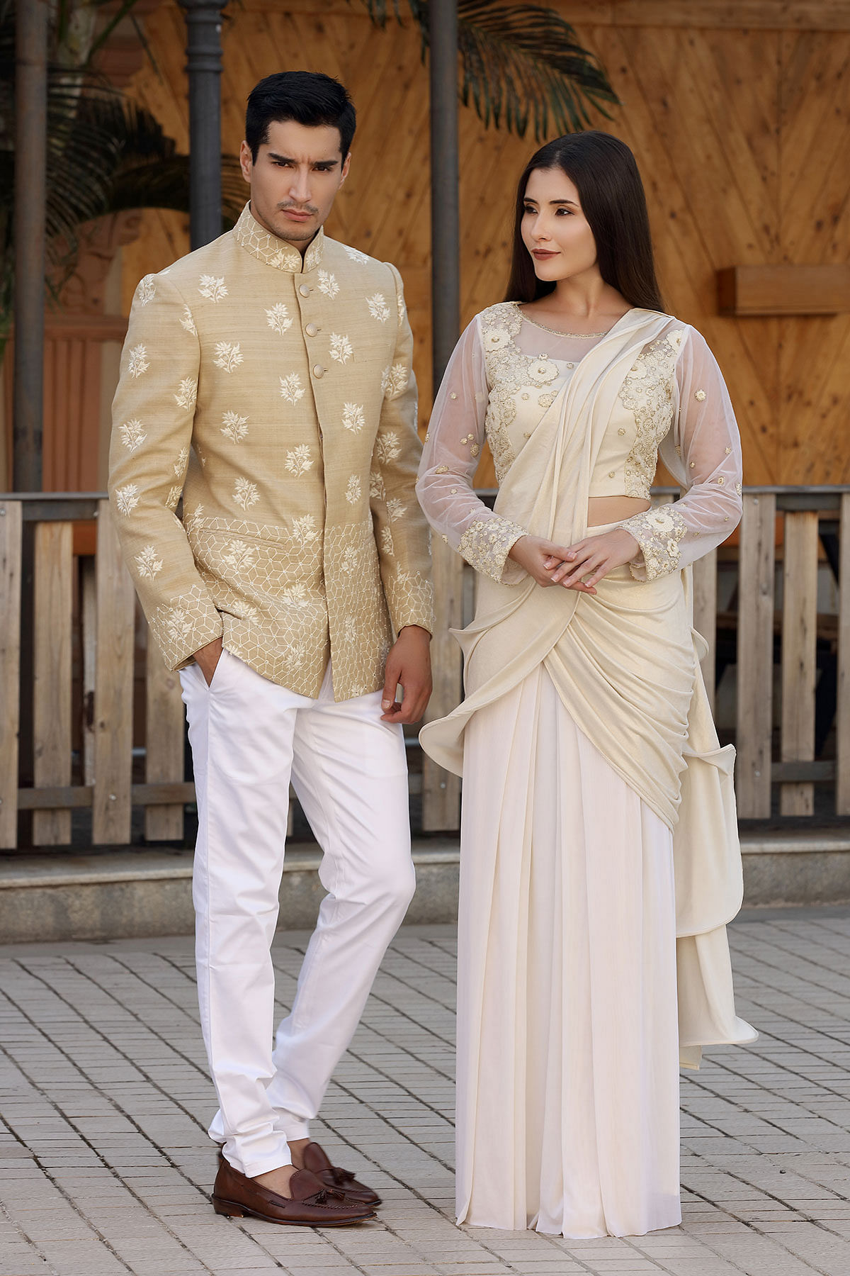 Brand SSFab - Grab this beautiful couple Dress On RENT/ Get it customised  for purchase Beautiful Bridal fully Handwork Lehenga and High quality three  pc suit for men Happy client image SSFAB