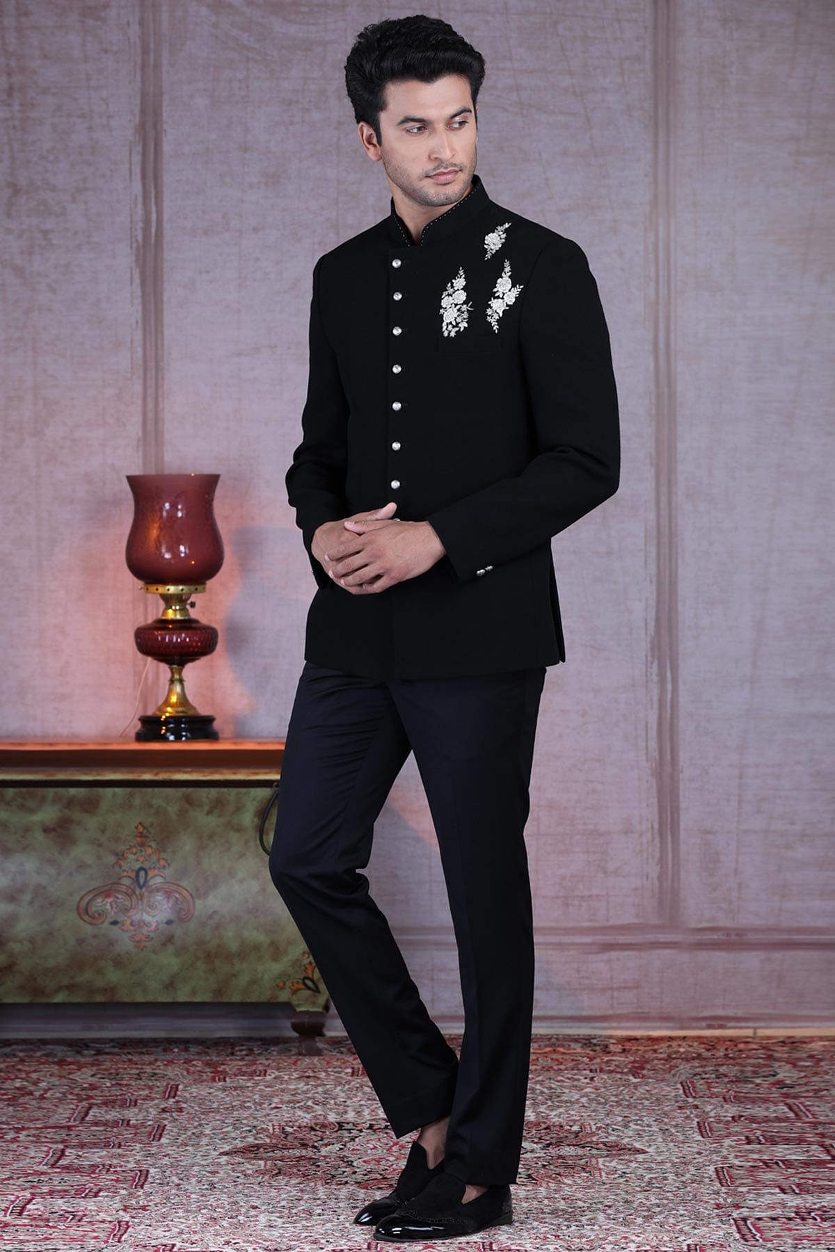 Black jodhpuri 2024 suit design