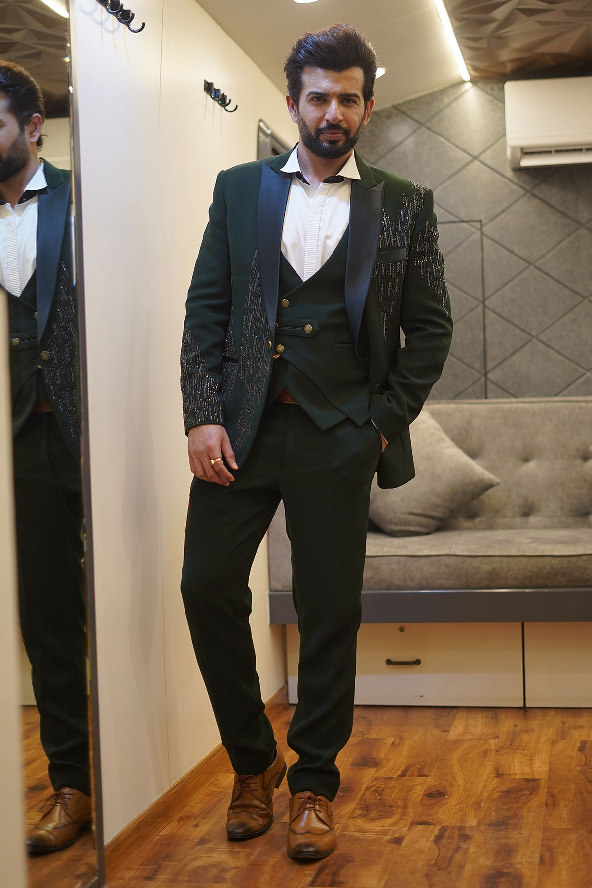 Jay Bhanushali in Tuxedo Suit