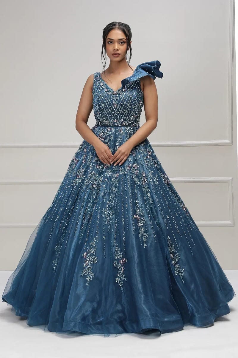 Blue Cocktail Gown