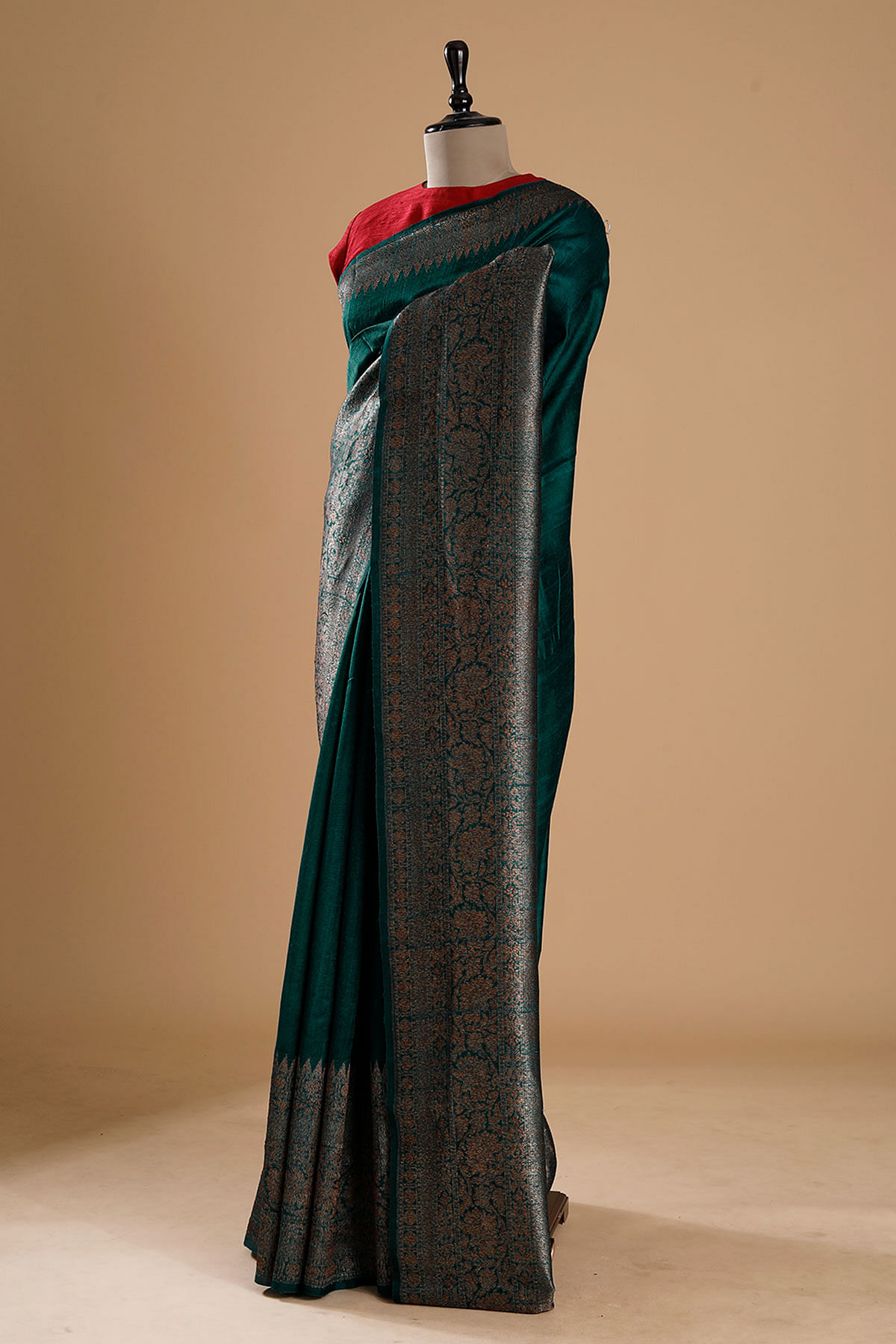 Maroon Banarasi Tussar Silk Saree