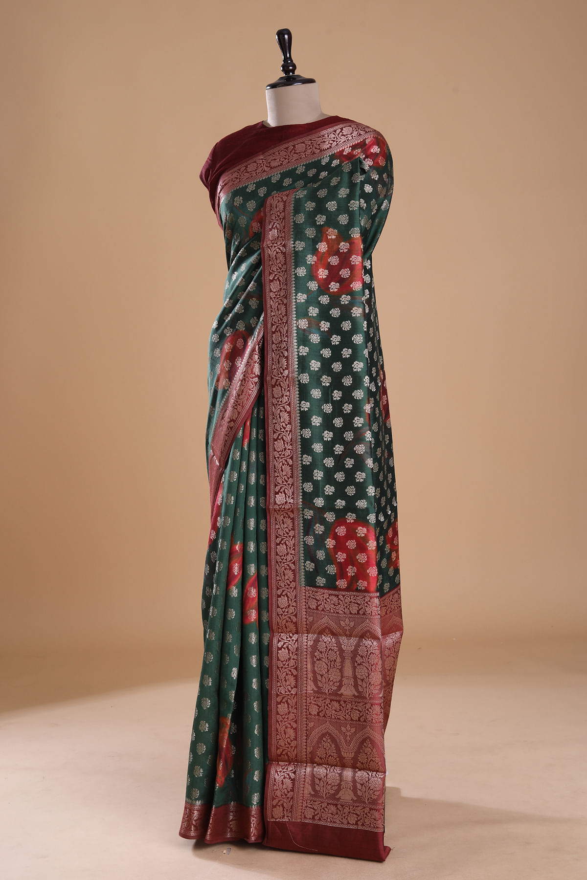 Buy Sundari Chiniya Silk Saree by Designer LABEL EARTHEN Online at Ogaan.com