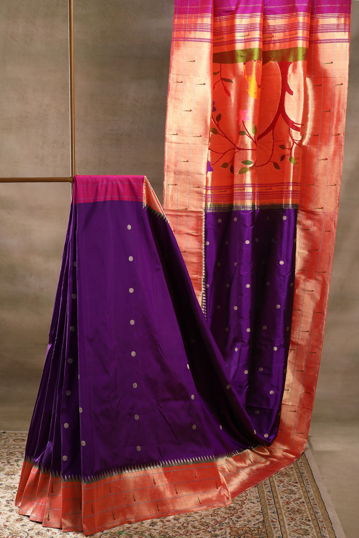 Purple Paithani Silk Saree