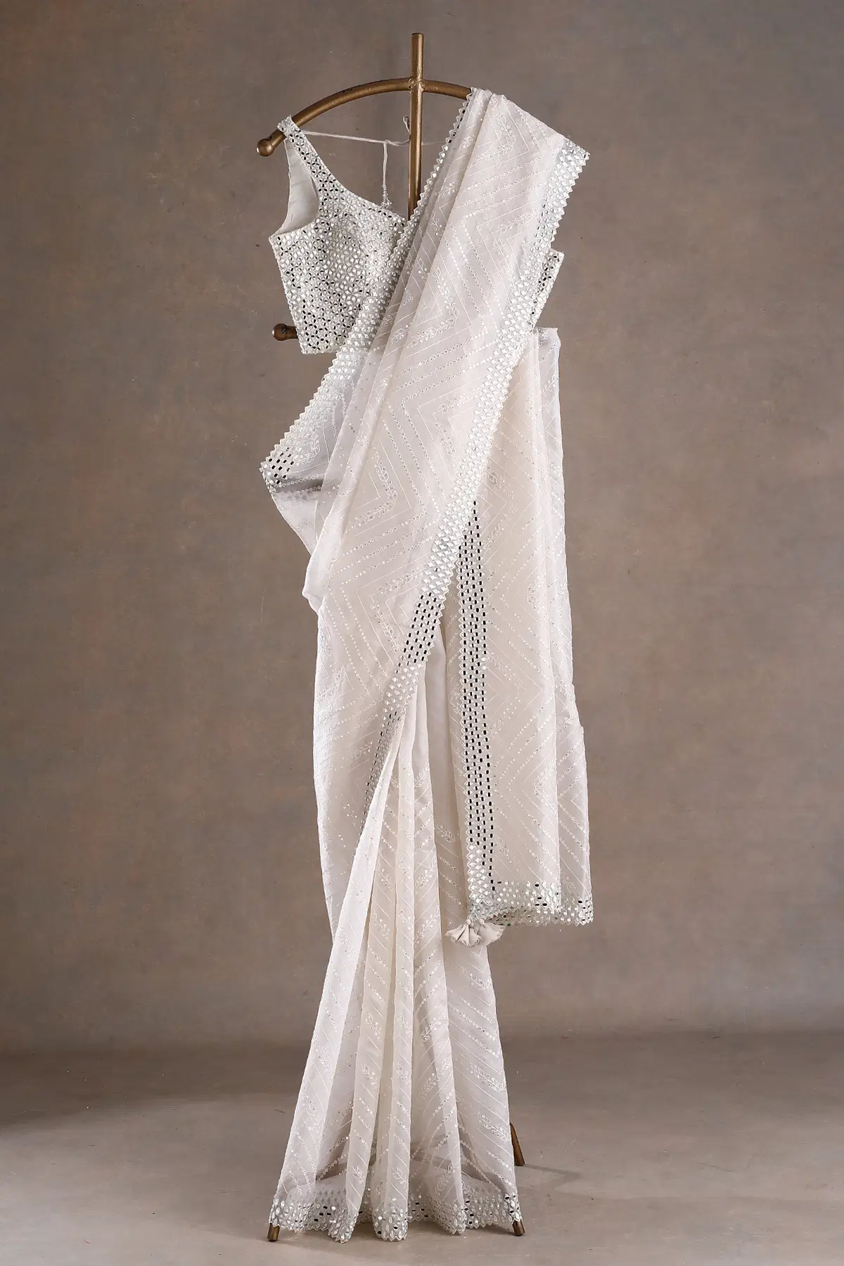Celadon Green Silk Bandhani Scarf Celadon Green Silk Bandhani Scarf