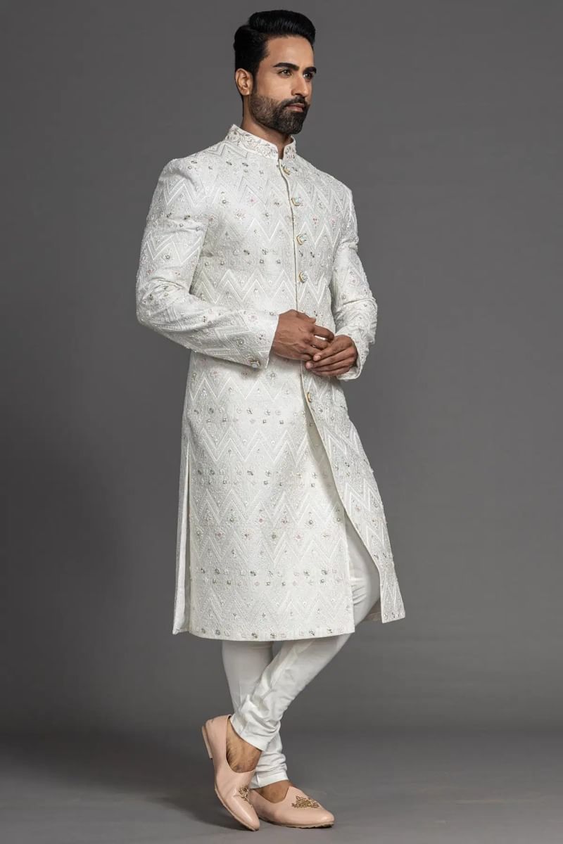 White Wedding Sherwani