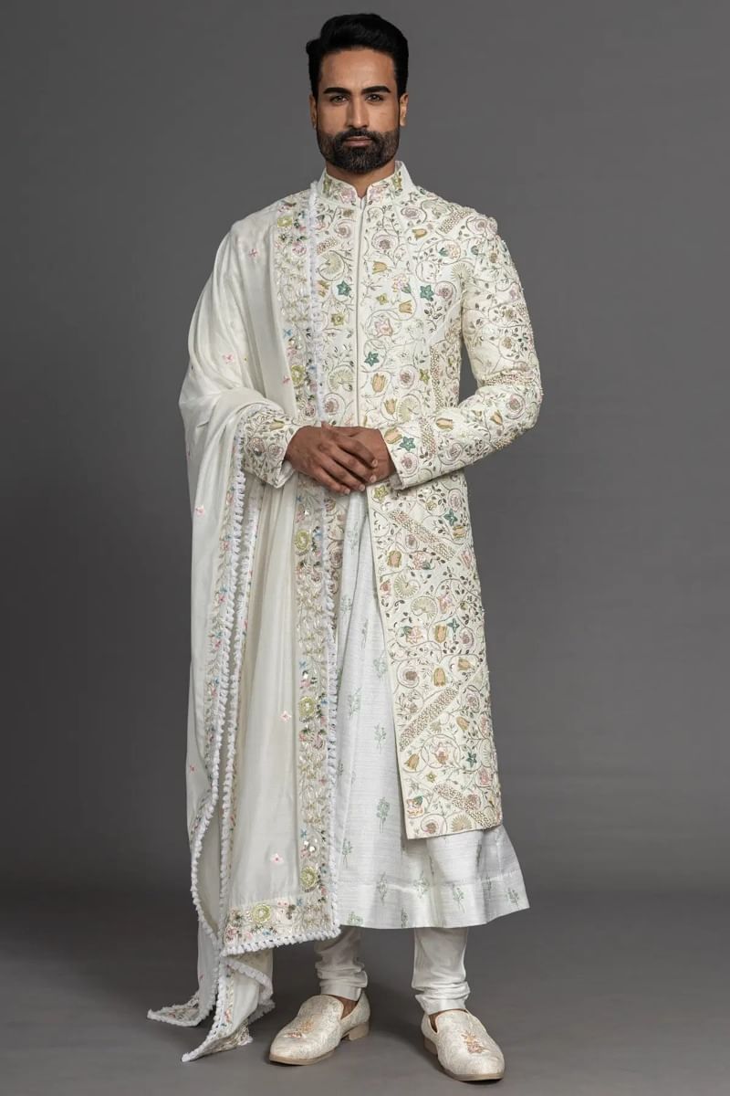 White Wedding Sherwani