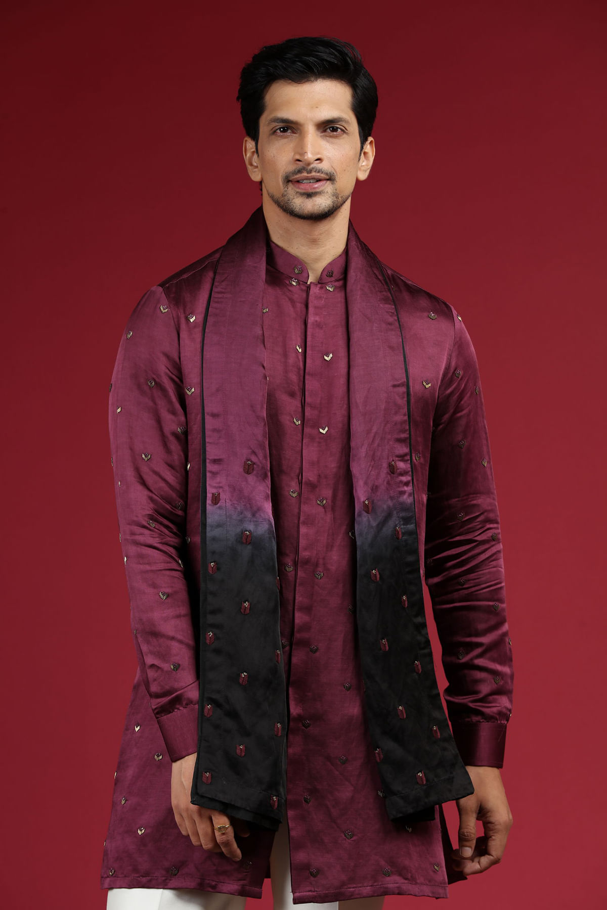 Purple Silk Kurta