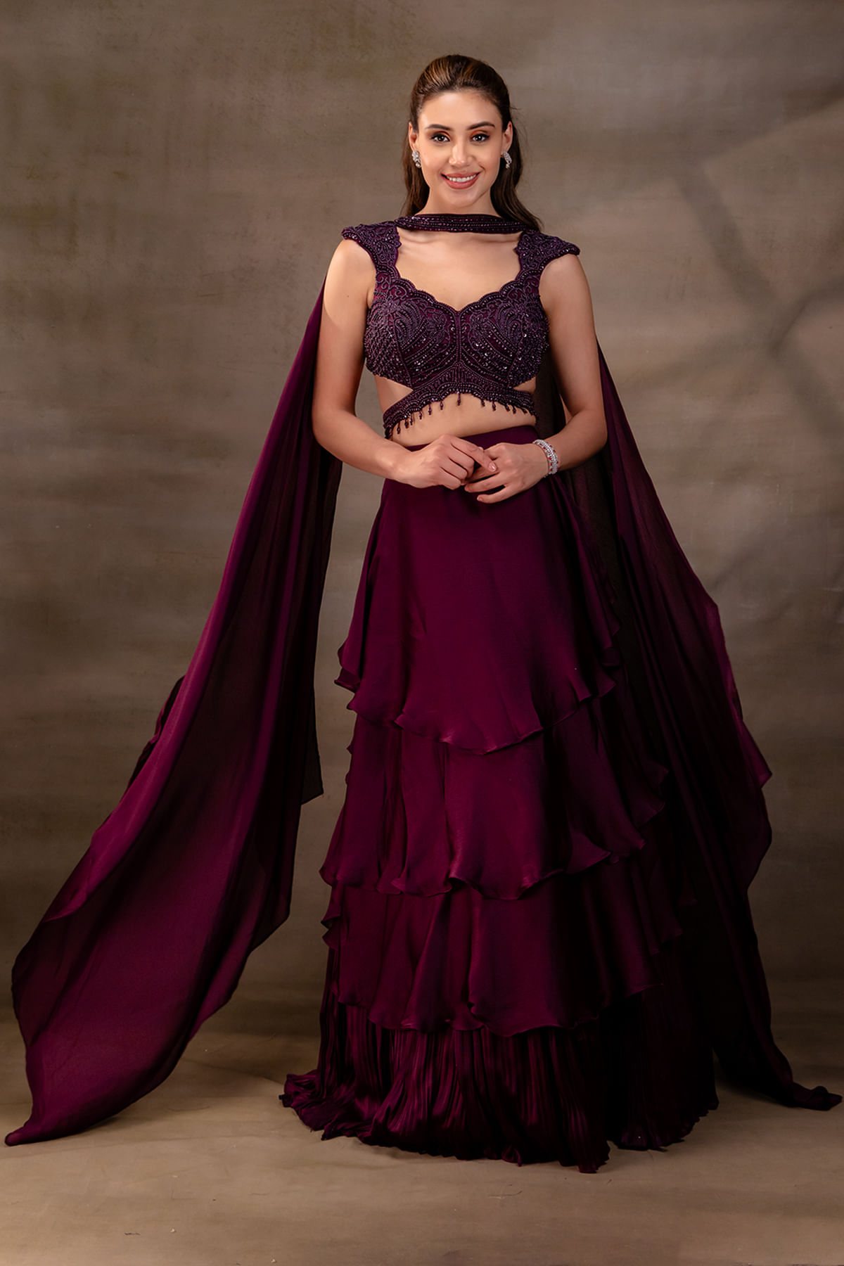 Purple Reception Lehenga