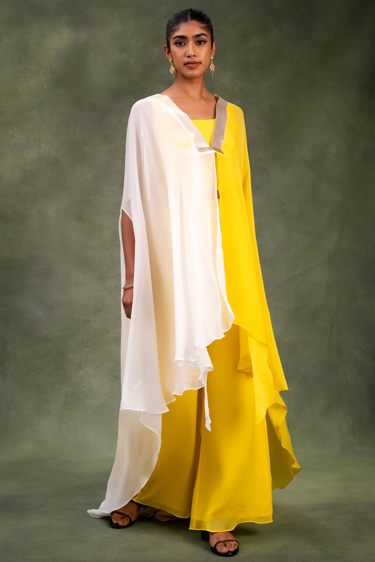 Yellow and Cream Palazzo Pant