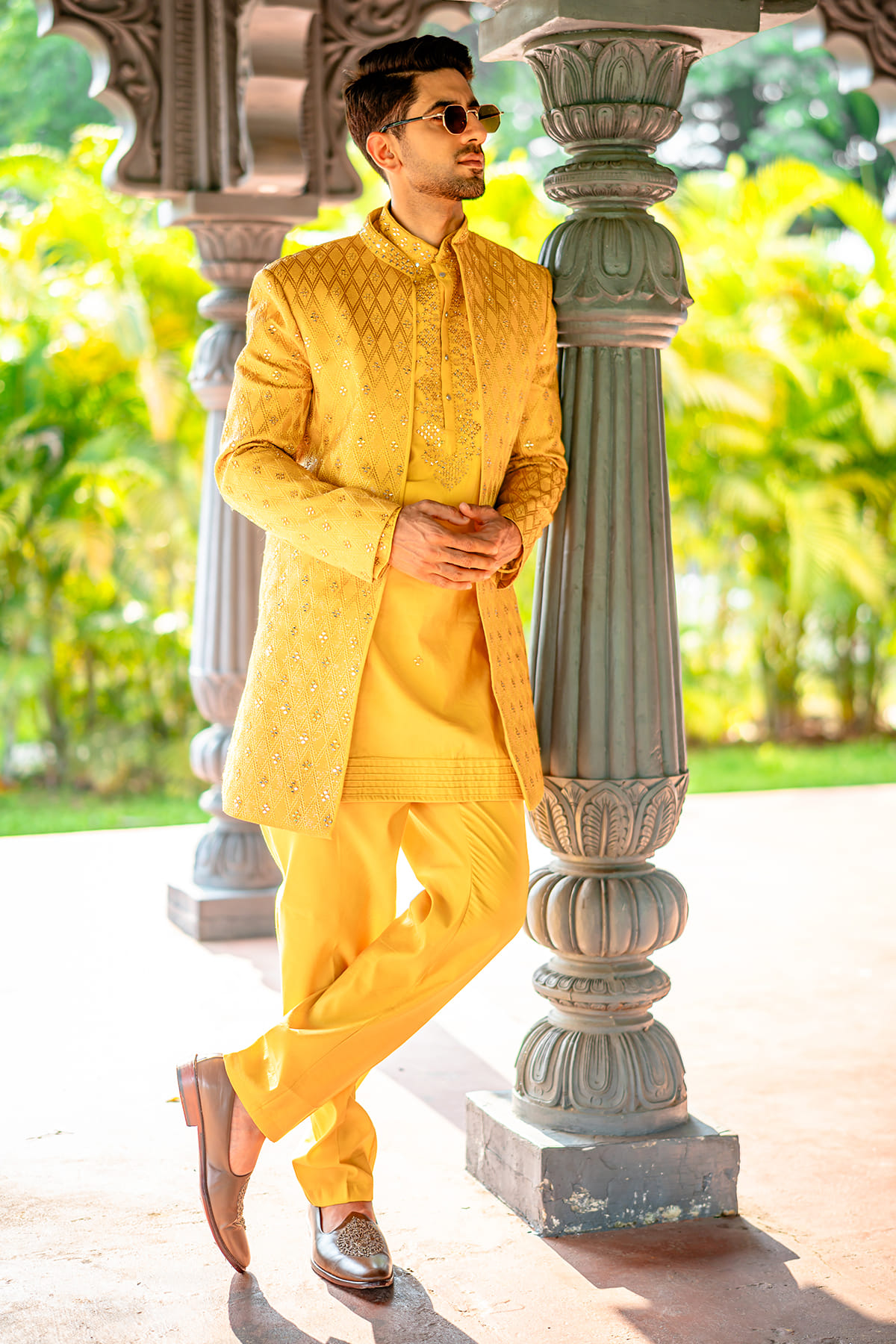 Yellow Indowestern Sherwani