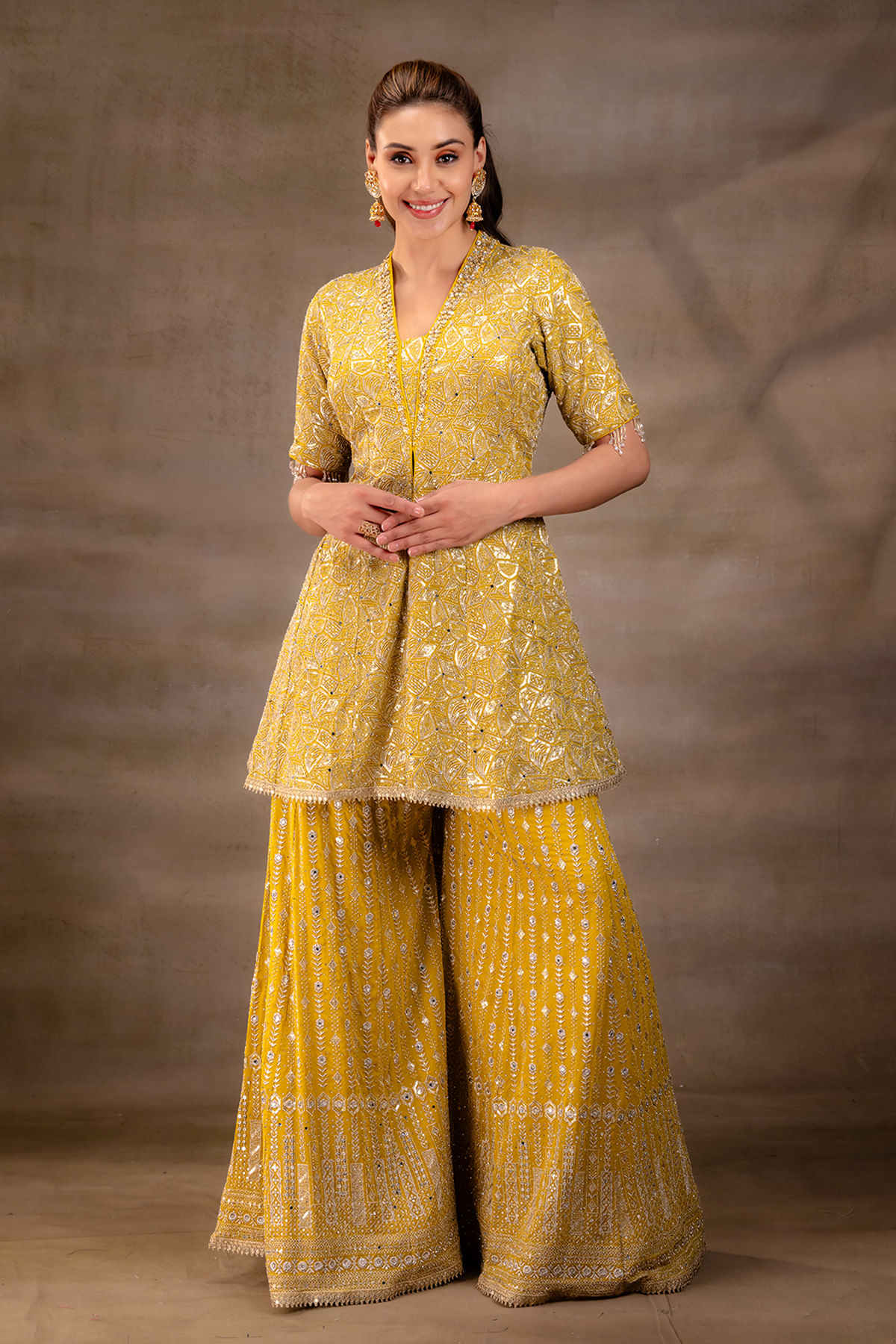 Yellow Sharara Suit