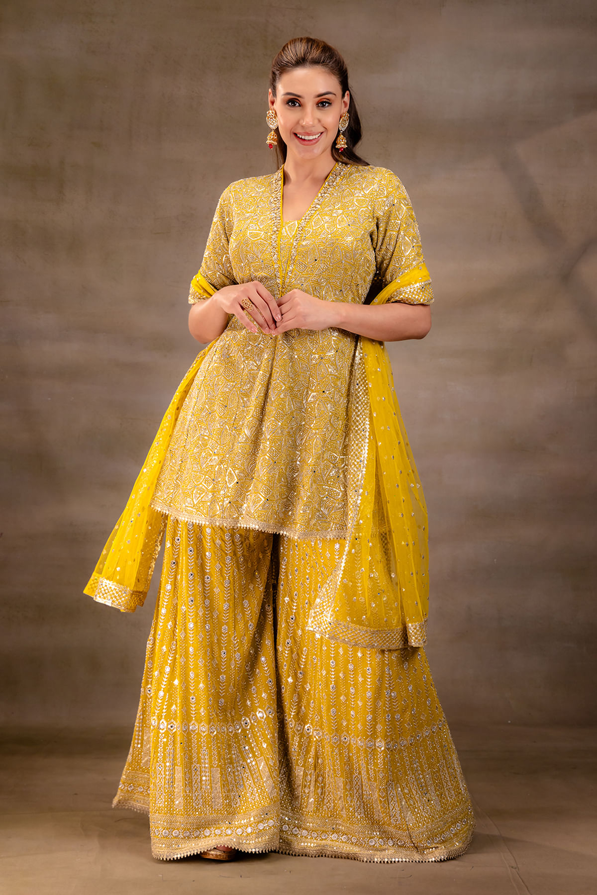 Yellow Sharara Suit