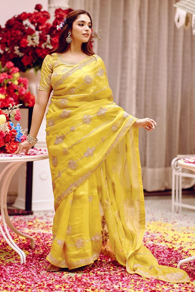Yellow Designer Saree