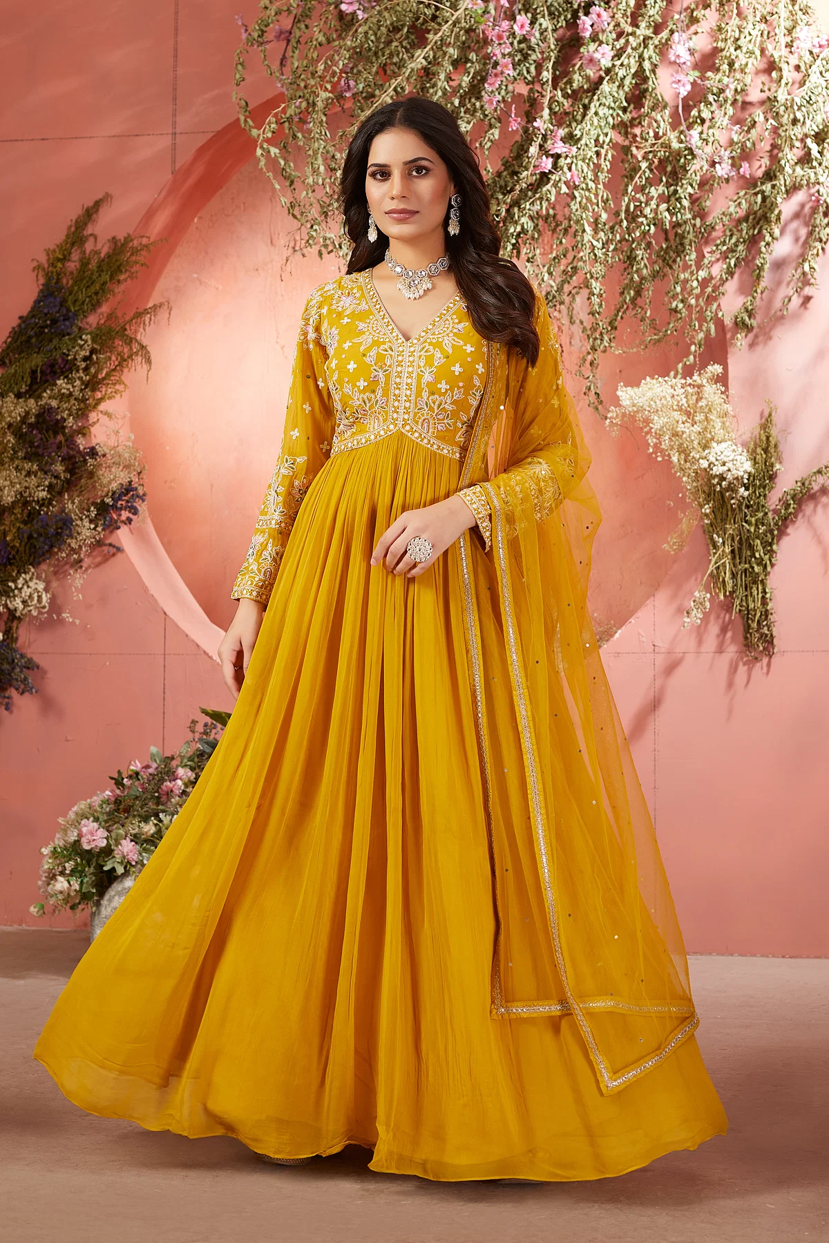 Yellow Anarkali Salwar