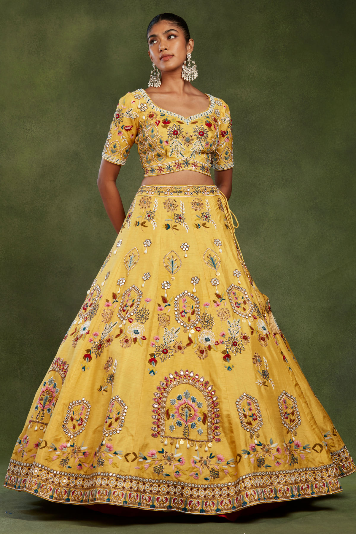 Yellow Reception Lehenga