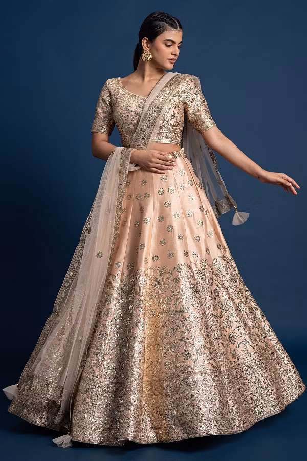 Peach lehenga online shop