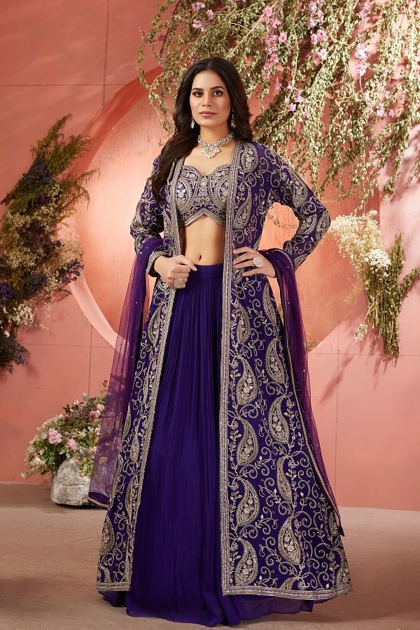 Jacket style lehenga shop