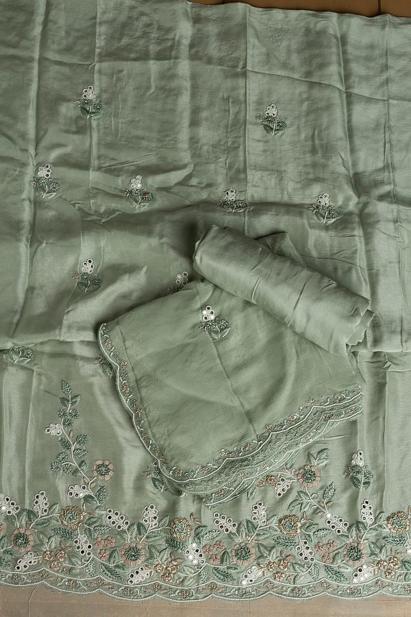 Buy Purple Silk Unstitched Salwar Kameez With Sequins Work Online Samyakk