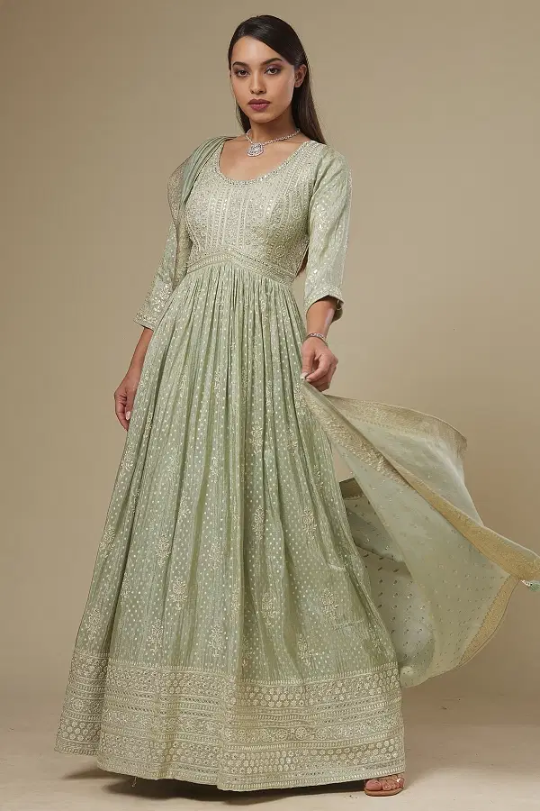 Long anarkali frocks online shopping online