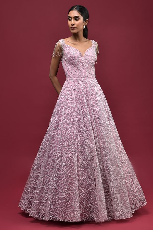 ZAC POSEN Strapless Light Pink Gown - Reems Closet
