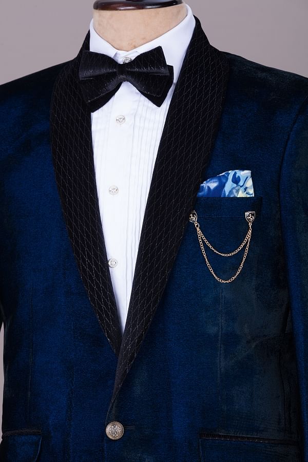 Royal blue suede suit store