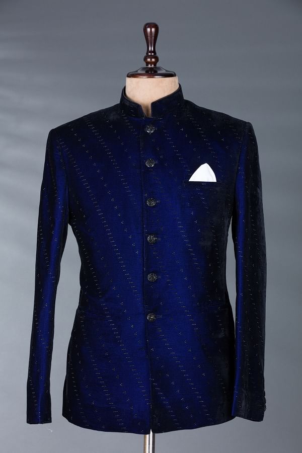 Blue jodhpuri suit for wedding hot sale