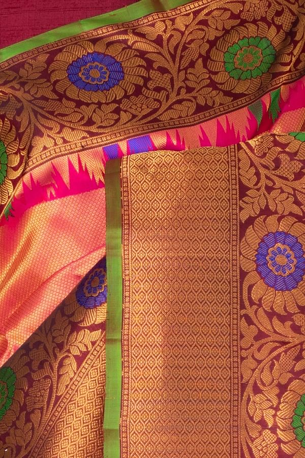 Pure Silk Gadwal Bridal Saree - Nishalika