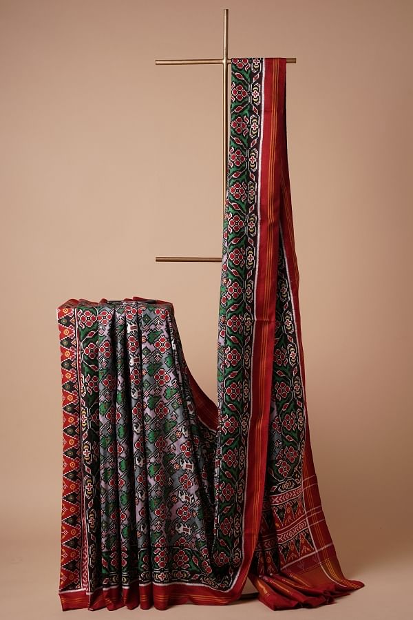 Buy Green Patan Patola Silk Saree For Women Online - Frontierraas