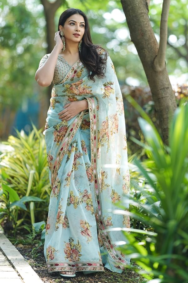 Buy Organza Saree Online Designer Sarees Samyakk
