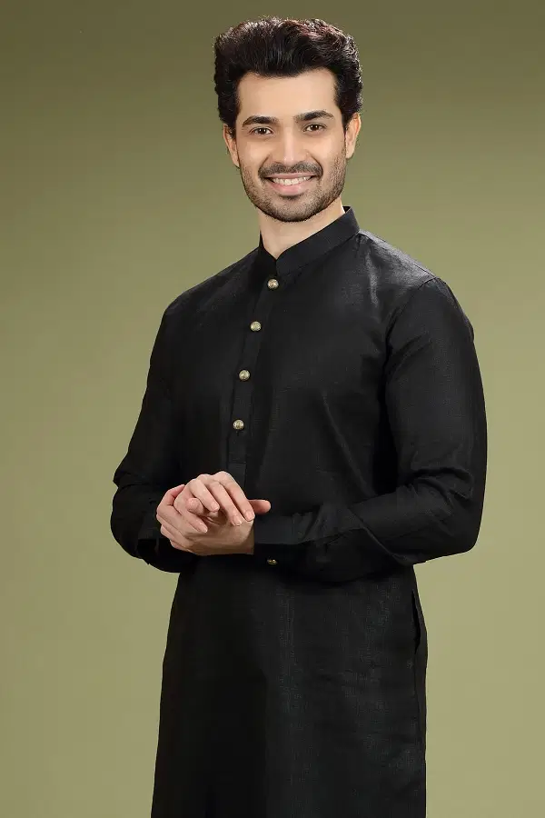 Ethnic Pure Silk men s Kurta Blue Cotton Kurta for Men Samyakk