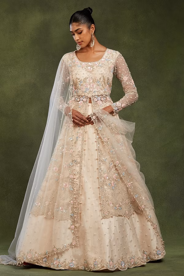 Jacket lehenga for bride online