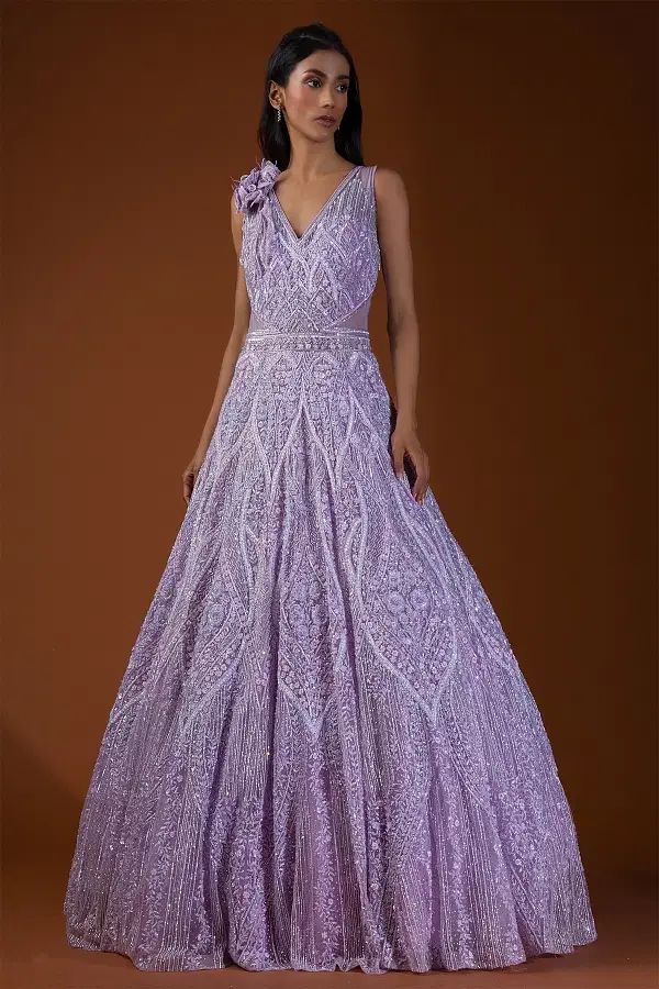 Buy Purple Women s Gowns Online at Best Prices Samyakk