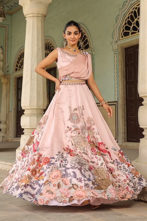 Crop top lehenga dress online