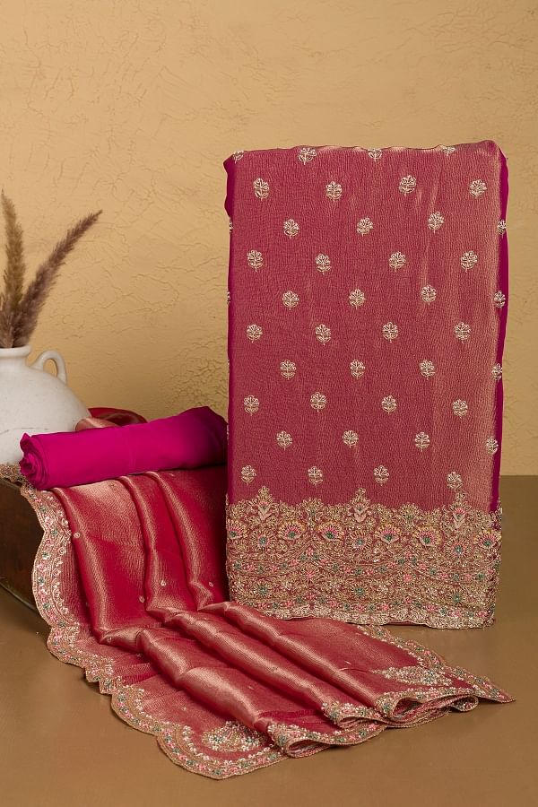 Buy Embroider Unstitched Dress Materials for Women Online Best Price Samyakk