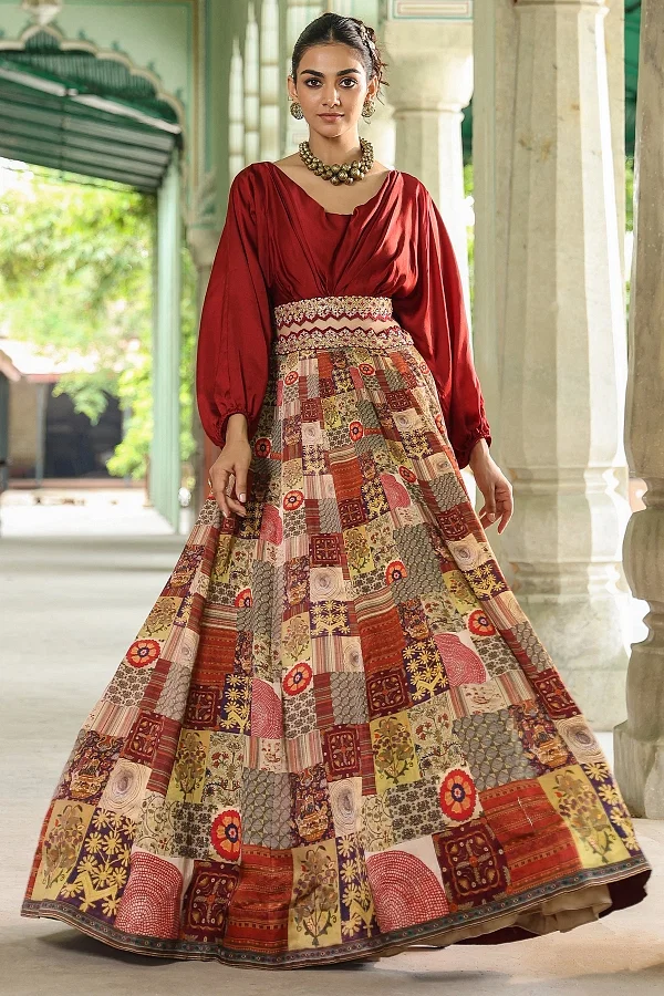 Best Designer Crop Top Lehenga Online Samyakk